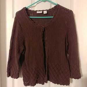 Scalloped sweater cardigan